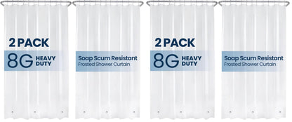 LiBa Shower Curtain PEVA 8G, 72x72 Inch Waterproof White