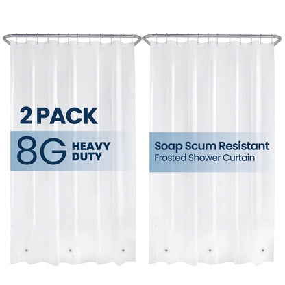 LiBa Shower Curtain PEVA 8G, 72x72 Inch Waterproof White