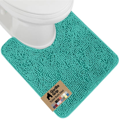 GORILLA GRIP Bath Rug Mat for Bathroom, Absorbent Chenille, 24x17 Gray