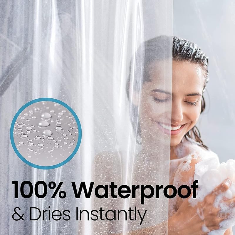 LiBa Shower Curtain PEVA 8G, 72x72 Inch Waterproof White