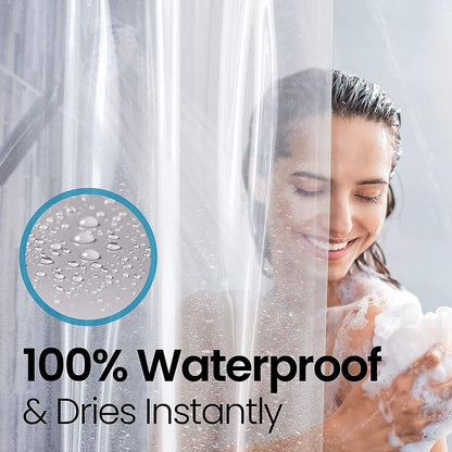 LiBa Shower Curtain PEVA 8G, 72x72 Inch Waterproof White