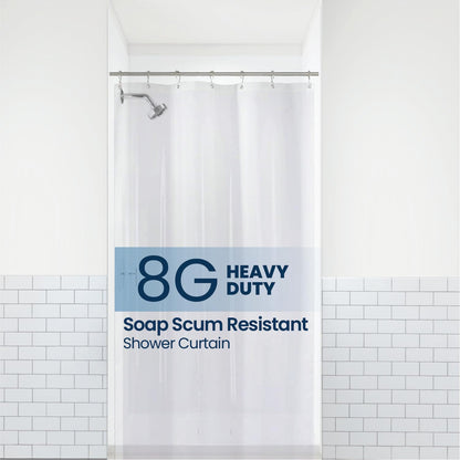 LiBa Shower Curtain PEVA 8G, 72x72 Inch Waterproof White