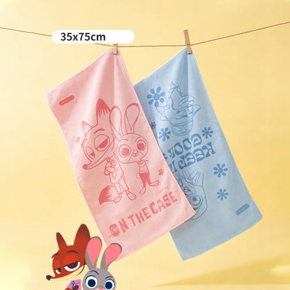 L Disney Quick-Dry Bath Towels Absorbent and Soft Judy & Nick Face Towel