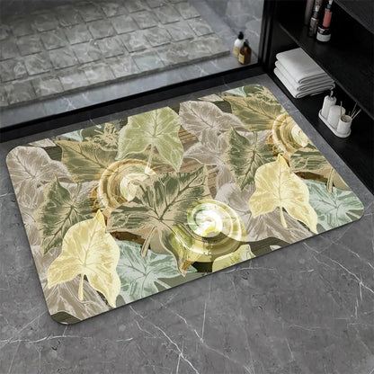 Diatomaceous Earth Bath Mat,Black Funny Skull Non-Slip Volume Super Absorbent Fast Drying for Bathroom Kitchen Door mat,Eco-Friendly Easy to Clean 16×24Inch (40 * 60cm)