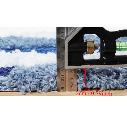 LAKEA Blue Sea Pattern Tufted Rug, Funny Japanese Style Textured Super Soft Flocking Mat, Anti-Slip Entrance Indoor Area Rug, Machine Washable Home Decor Floor Pad, Entrance Rug