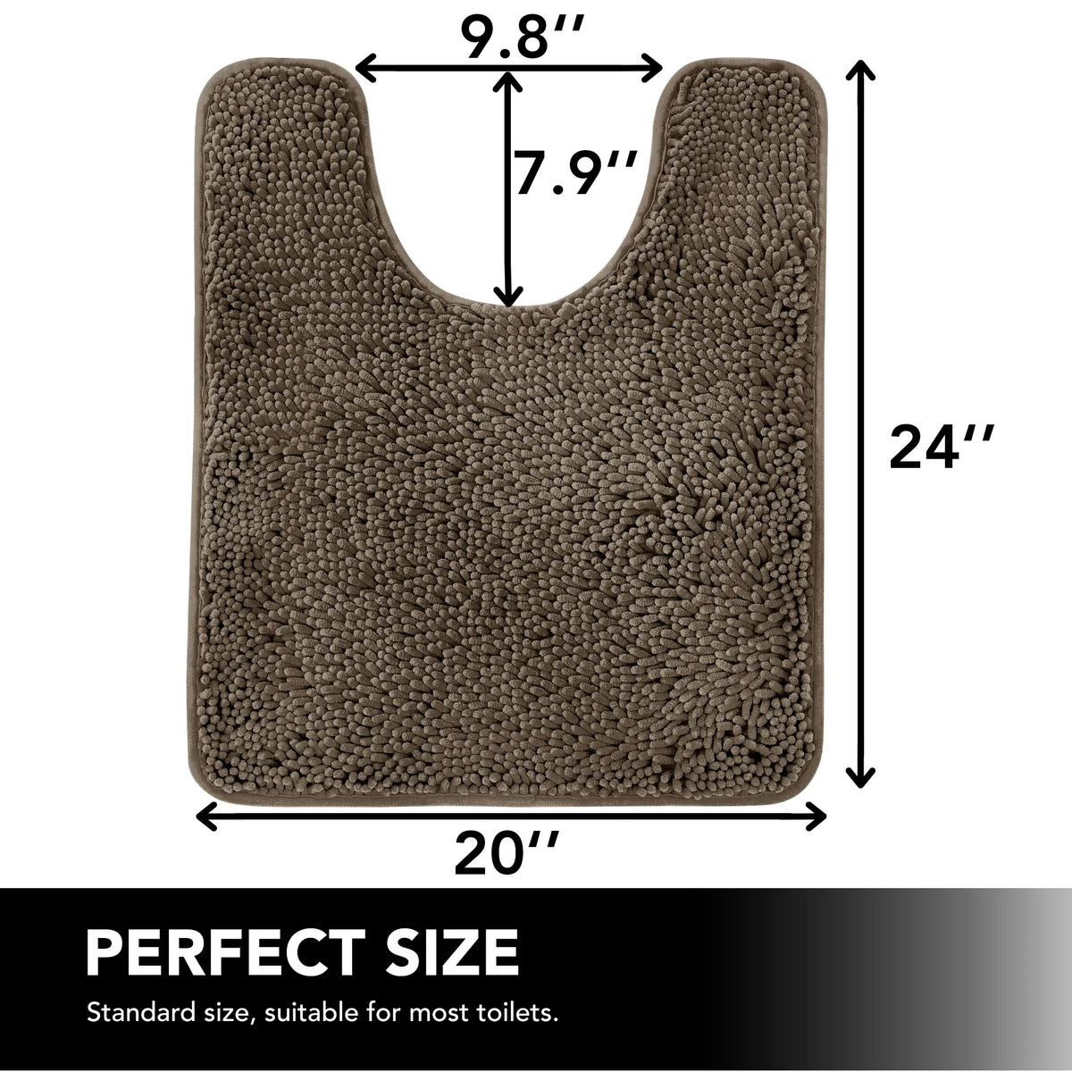 Deconovo Plush Chenille Bath Mat - Soft, Absorbent, Non-Slip, Moisture Resistant - Tub, Bathroom, Shower Floor, Entryways Use, Bath Mat For Tub Non Slip