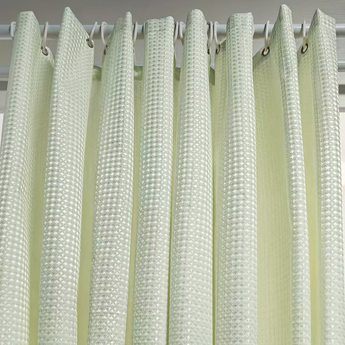 1pc Thickened Jacquard Laminated Waffle Weave Shower Curtain, Thickened Waffle Weave Shower Curtain, Includes Matching Hooks, Home Decor Curtain, Bathroom Curtain