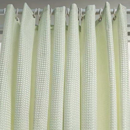 1pc Thickened Jacquard Laminated Waffle Weave Shower Curtain, Thickened Waffle Weave Shower Curtain, Includes Matching Hooks, Home Decor Curtain, Bathroom Curtain