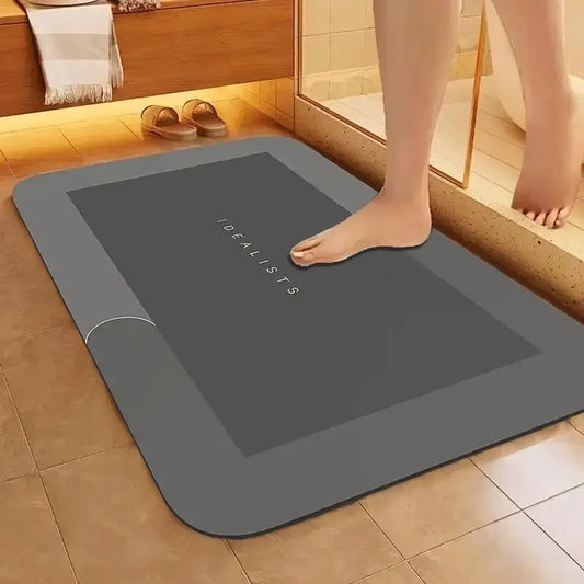 Bathroom Mat Premium Quick-Dry-Ultra-Absorbent Thin Diatomite Bath Mat-Rubber Backing Thin Non-Slip, Machine Washable, and Mildew-Resistant Rug for Shower, Kitchen, Laundry Room,and More with Geometric Design and Easy Cleaning Father's Day gift