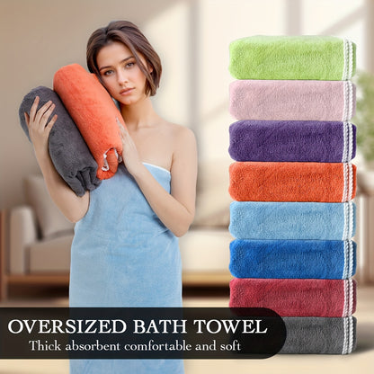 1pc Solid Color Extra Large Bath Towel for Men And Women Ultra Absorbent Ultra Soft