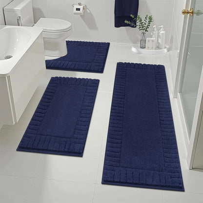 [Back to School] HEBE Bathroom Rugs Sets 3 Piece Bathroom Shower Rugs with U-Shaped Contour Toilet Mat Absorbent Microfiber Plush Bath Mats Non Slip Bath Rugs Machine Washable Shaggy Bath Mat Set summerwins,dorm essentials,home decor,home essentials