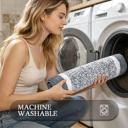 LOKHOM Bathroom Rug Sets, Non Slip, Absorbent Microfiber, Soft Farmhouse Bathroom Rug, Includes U-Shaped Toilet Mat, Shower, Machine Washable Home Goods Grey rug Cozy Bath Mat summerwins,back to school,dorm essentials,home decor,home essentials