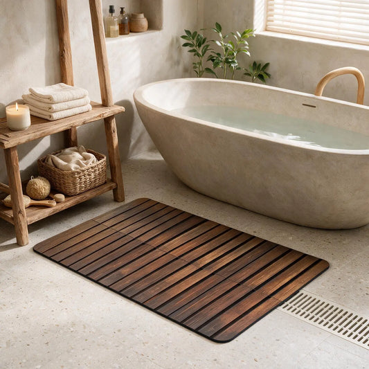 Bathroom Diatom Mud Floor Mat, Non-Slip Rubber Bottom Absorbent Bath Mat for Bathroom, Toilet, Doorway and Kitchen, Water Absorbing Quick Drying Rug