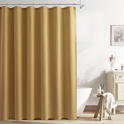 Naturoom Linen Shower Curtain 72 Inch Long for Bathroom Beige 1 Panel