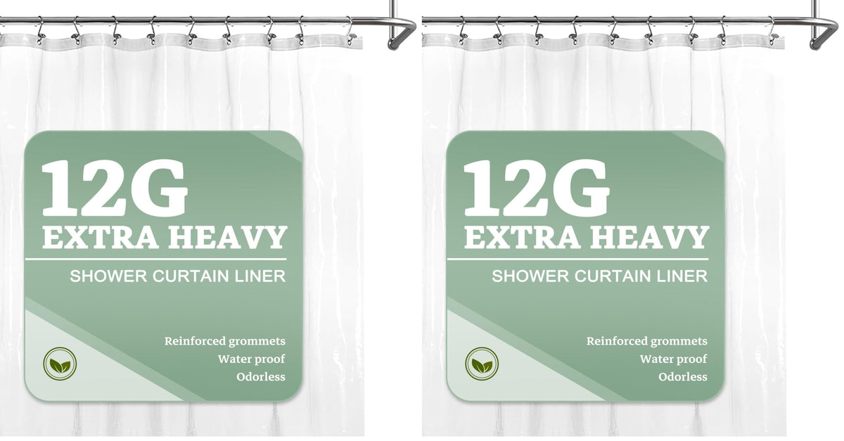 Barossa Design Oeko-tex Certified Shower Curtain Liner Standard Size, Clear
