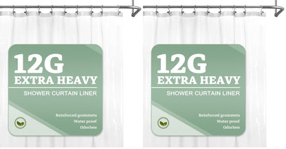 Barossa Design Oeko-tex Certified Shower Curtain Liner Standard Size, Clear