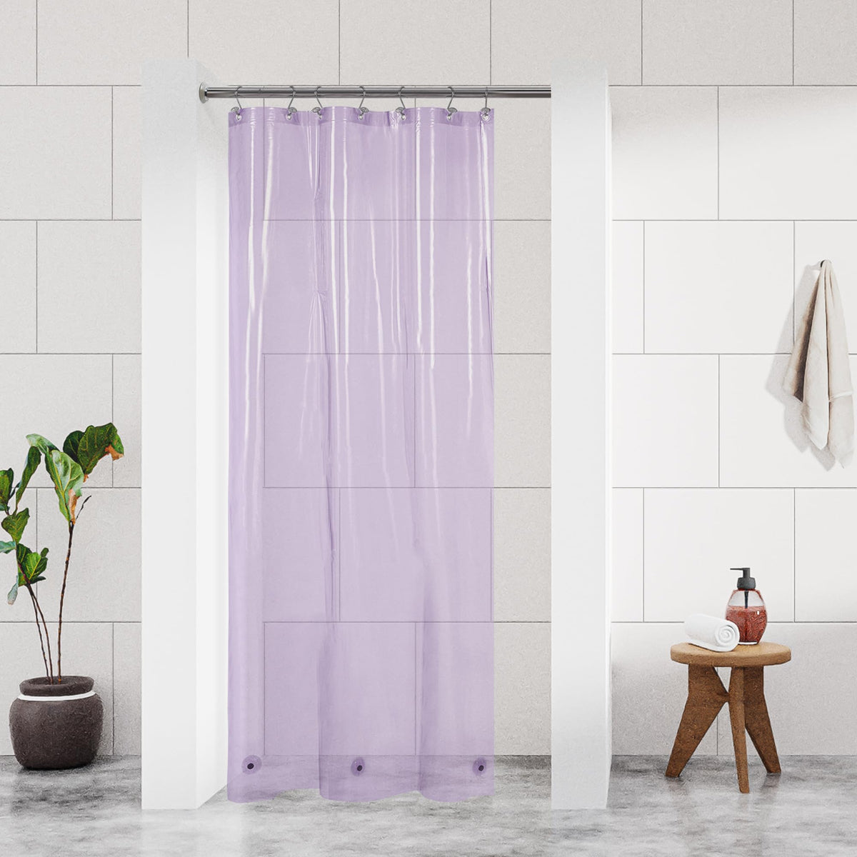 Barossa Design Oeko-tex Certified Shower Curtain Liner Standard Size, Clear