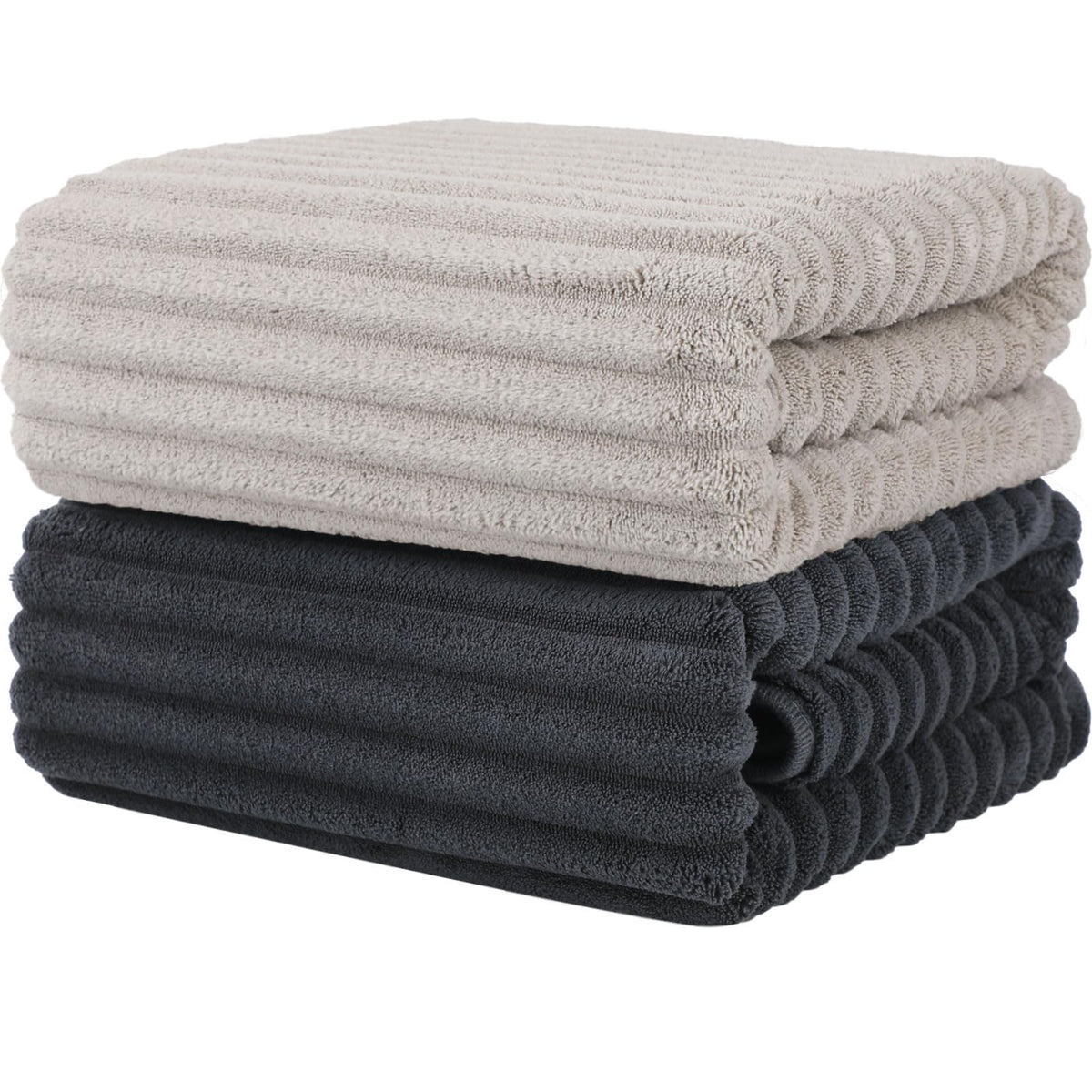 Luxury 4-Piece Quick-Dry Bath Towel Set 27.5X 55 Inches – Ultra Soft Microfiber for Bathroom, Bar, Pool, Gym & Travel – Elegant Twill Design