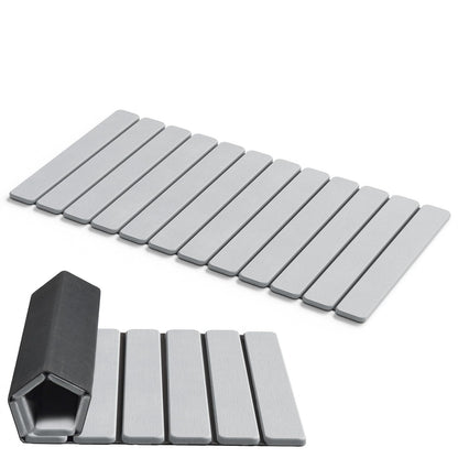 AWW Foldable Stone Bath Mat, Diatomaceous, 23.6"x15.5", Grey