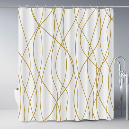 Striped Shower Curtain for Bathroom, Grey White, 72" W x 72" L
