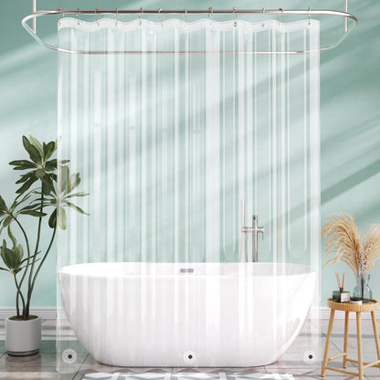 AmazerBath Shower Curtain Liner, 72x72 Clear Shower Curtain Liner, Waterproof Plastic Shower Liner, Cute Lightweight PEVA Shower Curtain for Bathroom with 3 Magnets and 12 Rustproof Metal Grommets