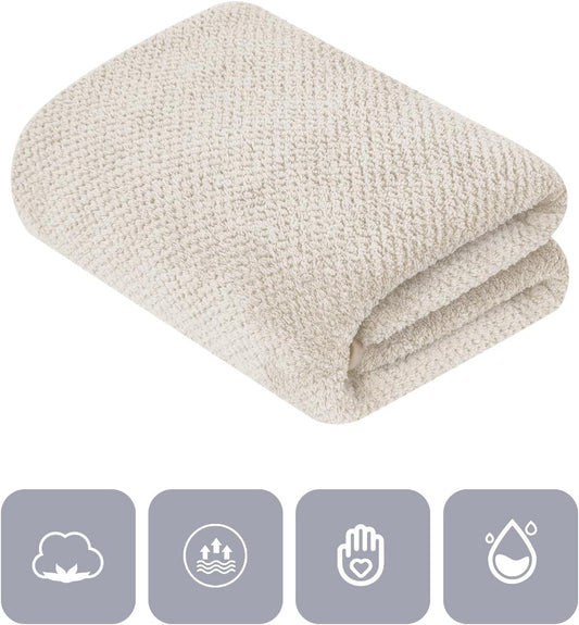 Extra Large Bath Towel Set of 2 (35"x70"),Oversized Bath Sheet Super Soft Highly Absorbent Jumbo Bathroom Towel Set Microfibers Quick Dry Shower Towel for Hotel,Bathroom,Guest,Spa,Gym (2PCS Khaki)