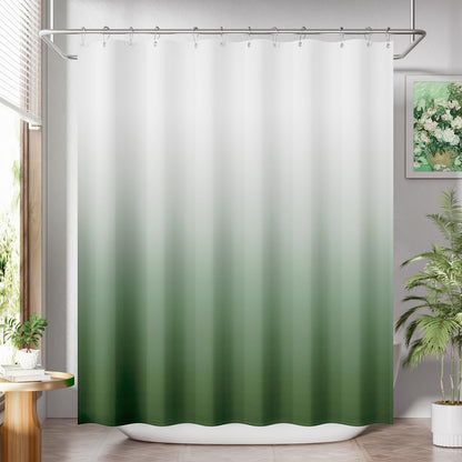 AmazerBath Shower Curtain, Cloth Ombre Black Shower Curtain Set with 12 Hooks, Washable Fabric Black and White Shower Curtain, Rustic Farmhouse Bathroom Shower Curtain, 72x72 Inches