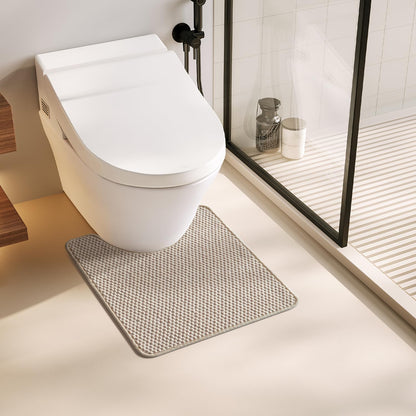 TYUU Bathroom Rugs Non Slip Washable, Super Absorbent Thin Bath Mat Small Quick Dry Low Pile Bathroom Rug, White 16"x24" / 1'4" x 2'