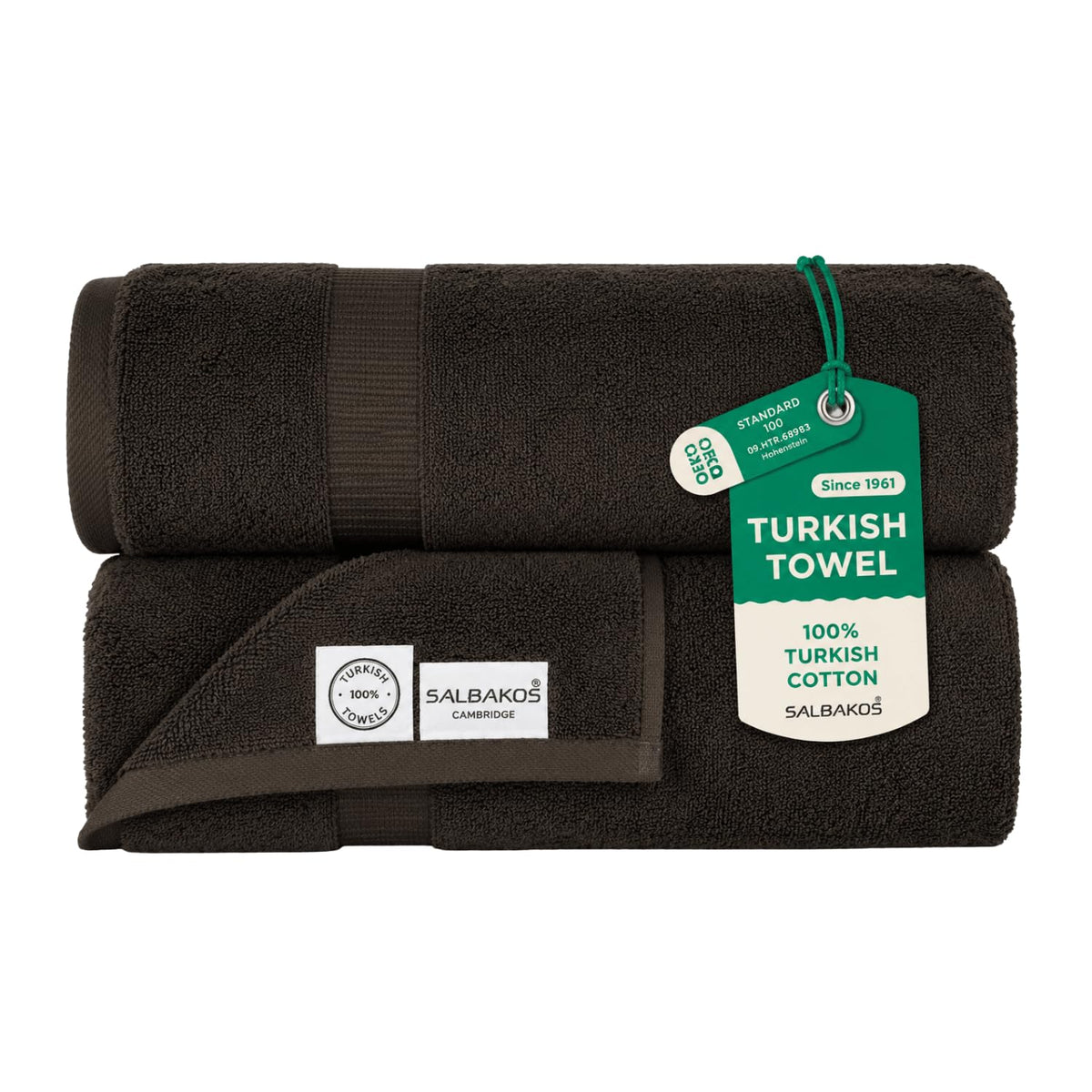 SALBAKOS 4-Piece 100% Turkish Cotton Bath Towels, 27x54 inch, White