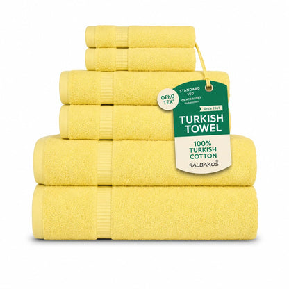SALBAKOS 4-Piece 100% Turkish Cotton Bath Towels, 27x54 inch, White