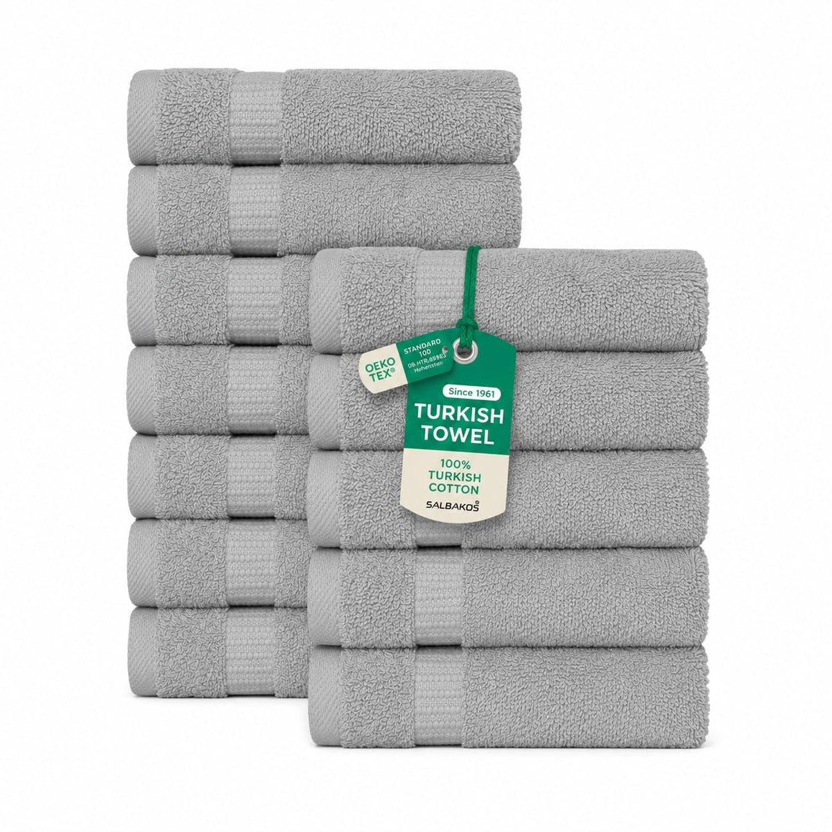 SALBAKOS 4-Piece 100% Turkish Cotton Bath Towels, 27x54 inch, White