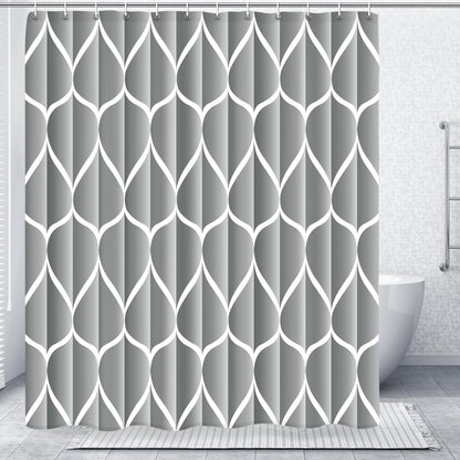 Gelbchu Grey Blend Geometric Shower Curtain for Bathroom, 72x72 Inch