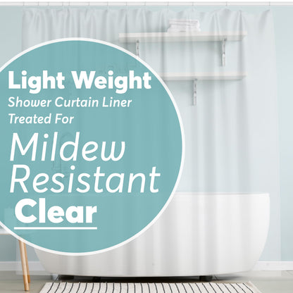 BigFoot Clear Shower Curtain - 72x72 Odorless Plastic with Magnets, Washable Long Bathroom Curtain - Premium PEVA Waterproof Bath Curtain, Rust-Proof Bathroom Essentials