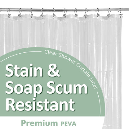 Barossa Design Oeko-tex Certified Shower Curtain Liner Standard Size, Clear