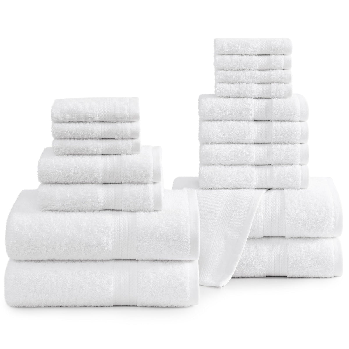 LANE LINEN Towel Set Soft Absorbent Quick Dry 100% Cotton 6 Piece - Allure