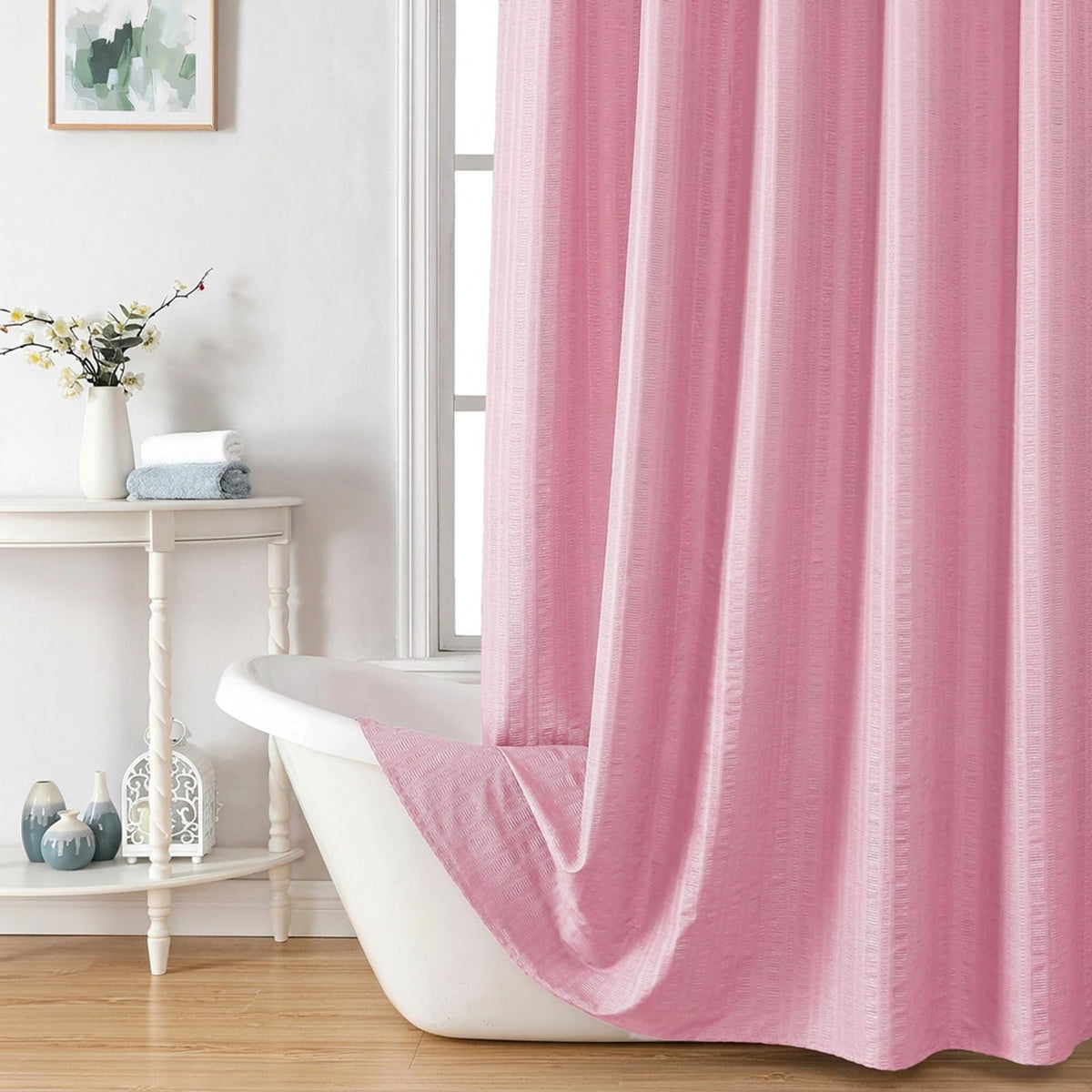 Aiyufeng Moga Sage Green Shower Curtain - 3D Embossed Textured Shower Curtains for Bathroom, Luxury Polyester Cloth Bath Curtain, 72Wx72H, Green