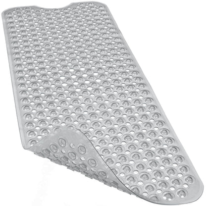 Bathtub and Shower Mats, 40x16 Inch Extra Large Non Slip Soft Bath Tub Mat with Suction Cups and Drain Holes for Bathroom Floor and Keep Tubs Clean, Machine Washable, Black