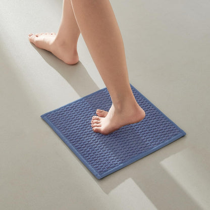 TYUU Bathroom Rugs Non Slip Washable, Super Absorbent Thin Bath Mat Small Quick Dry Low Pile Bathroom Rug, White 16"x24" / 1'4" x 2'