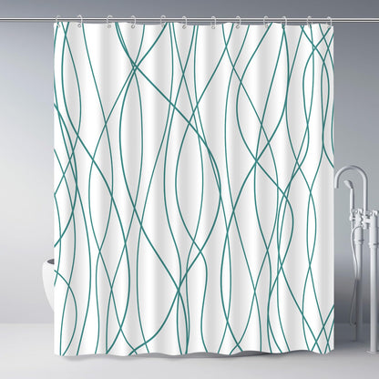 Striped Shower Curtain for Bathroom, Grey White, 72" W x 72" L