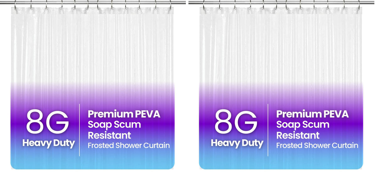 LiBa Shower Curtain PEVA 8G, 72x72 Inch Waterproof White