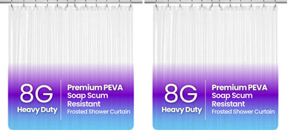 LiBa Shower Curtain PEVA 8G, 72x72 Inch Waterproof White