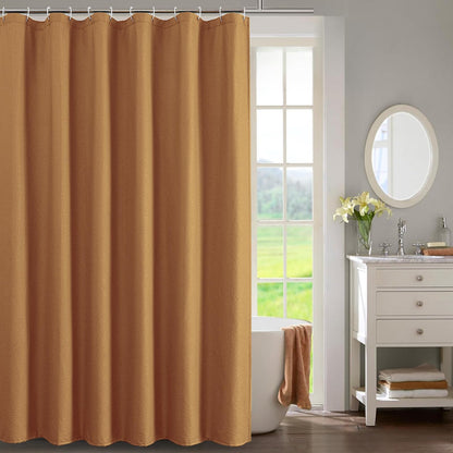 OWENIE Pink Shower Curtain for Bathroom 72x72 Inch, 3D Embossed Textured Waffle Fabric Shower Curtains, Soft Hotel Farmhouse Style, Water Repellent, Machine Washable, Pink, 72" W x 72" L