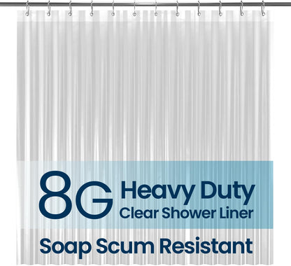 LiBa Shower Curtain PEVA 8G, 72x72 Inch Waterproof White