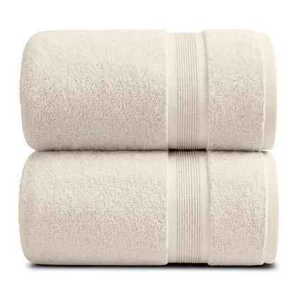 Springtree Home Luxury Bamboo Rayon Plush Bath Towel Set | 4-Pack | White