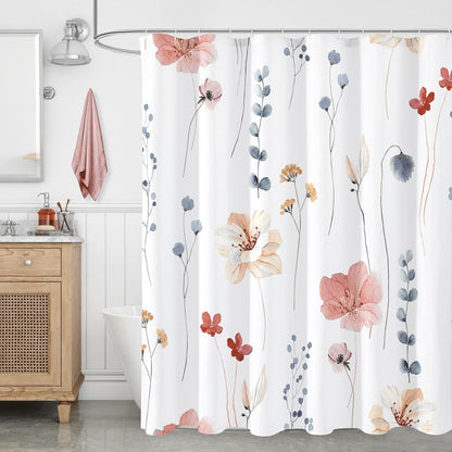 Gibelle Sage Green Beige Watercolor Floral Fabric Shower Curtain 72x72