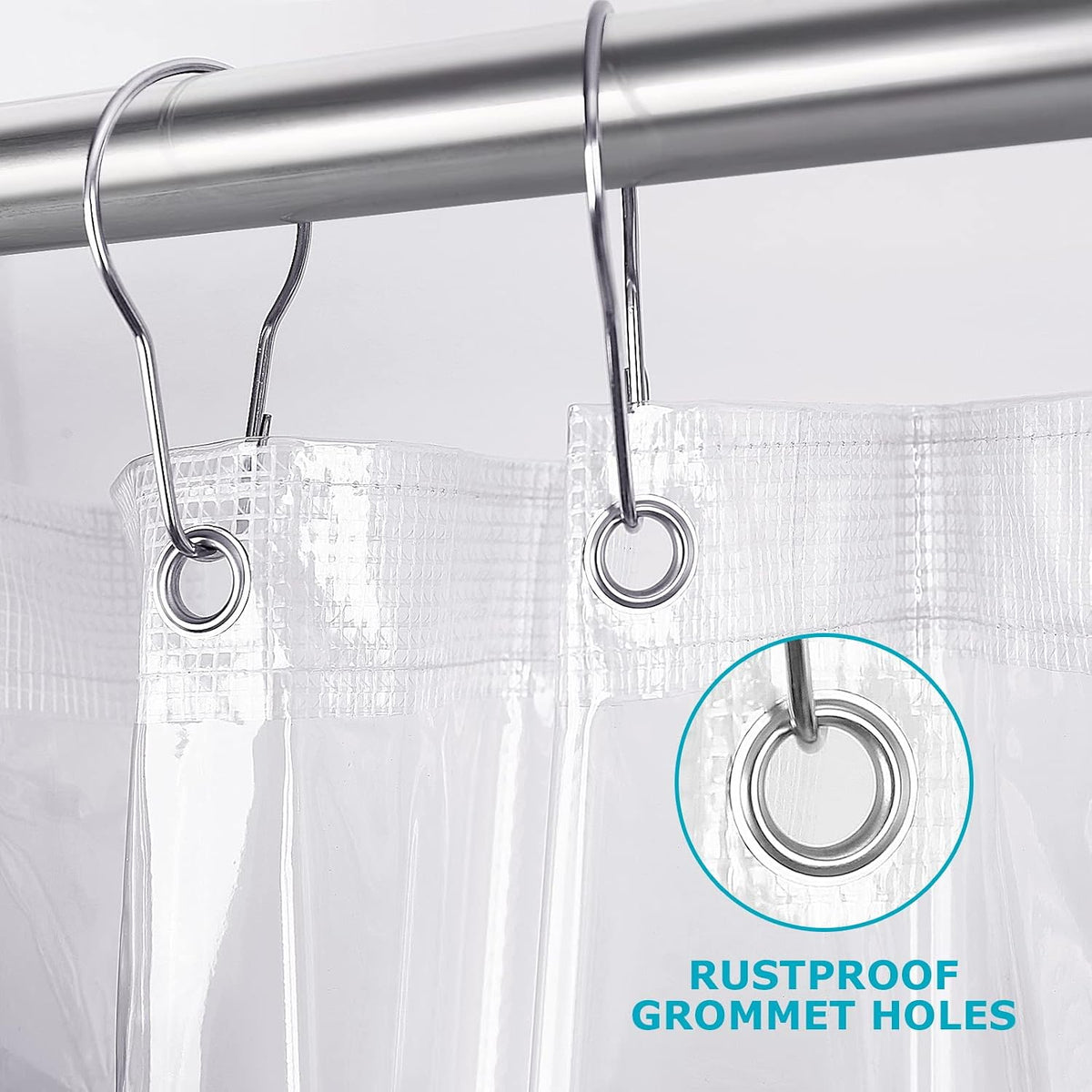 White Shower Curtain Liner,72 x 84 Inches Vinyl 10 G Heavy Duty Plastic Shower Curtain,Waterproof Weighted Bathroom Shower Liner