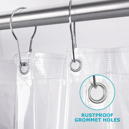 White Shower Curtain Liner,72 x 84 Inches Vinyl 10 G Heavy Duty Plastic Shower Curtain,Waterproof Weighted Bathroom Shower Liner