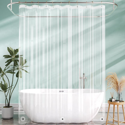 AmazerBath Shower Curtain Liner, 72x72 Clear Shower Curtain Liner, Waterproof Plastic Shower Liner, Cute Lightweight PEVA Shower Curtain for Bathroom with 3 Magnets and 12 Rustproof Metal Grommets