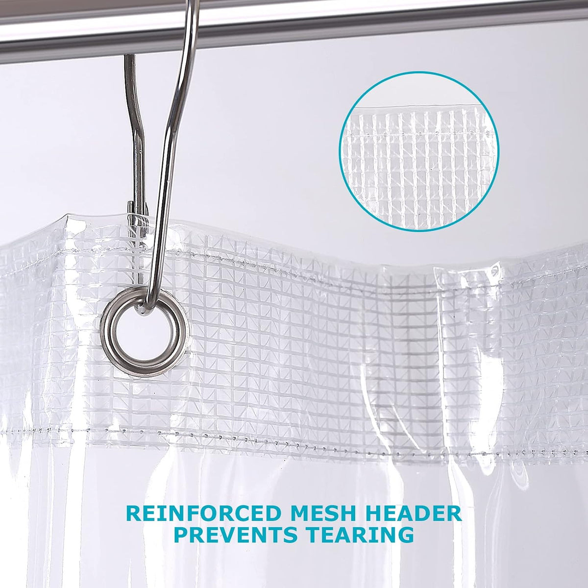 White Shower Curtain Liner,72 x 84 Inches Vinyl 10 G Heavy Duty Plastic Shower Curtain,Waterproof Weighted Bathroom Shower Liner