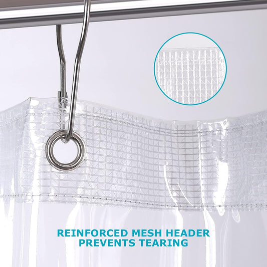 White Shower Curtain Liner,72 x 84 Inches Vinyl 10 G Heavy Duty Plastic Shower Curtain,Waterproof Weighted Bathroom Shower Liner